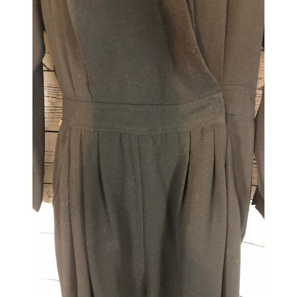 Vintage Regina Porter faux wrap V neck black Jumpsuit with pockets size 12 - Picture 10 of 12